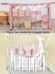 Pp Material Travel Bottle Set, Rlotion, Travel Accessoriesefillable, Portable, Leak-Proof, Travel Bottle Set, For Toiletries, Empty Liquid Container, Cream Jar, Shampoo, Conditioner, Liquid, (Actual Items Do Not Include Paper)