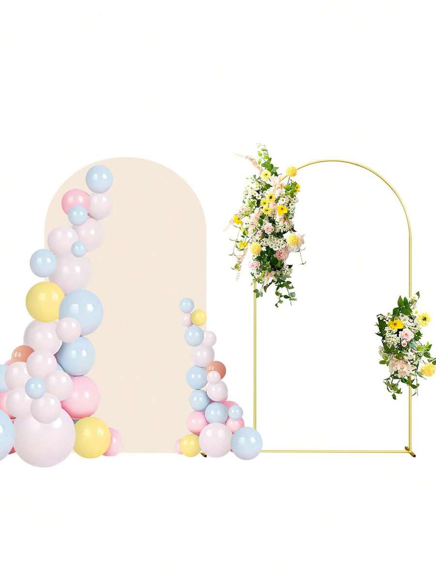 1 件拱门支架，带拱门支架盖，婚礼拱门背景支架和米色拱门盖，适用于生日派对婚礼仪式 Bridalbabyshower - 彩色 - 查看 1