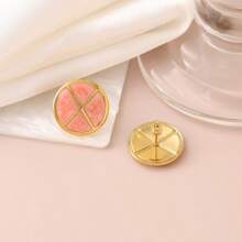 1 Pair Fashionable Circular Oil Drop Hoop Earrings, Exquisite & Versatile