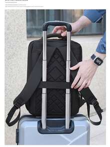 Backpack, Slim Business Notebook, 14-Inch Computer Bag, 15.6-Inch Casual Backpack, Versatile USB For Men And Women - 黑色 - 查看 4