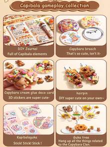 Girls DIY Craft Set, Includes Notebook, Sticker Making Kit, Fake Cream Glue And Decorative Accessories, Children's Toy Stationery Gift Box, And A Complete Cream Sticker Gift Box. This Fun DIY Sticker Craft Set Is Suitable For Children Of All Ages, Can Be Used As Birthday, Christmas Or Holiday Gifts.