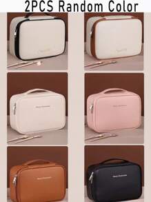 2/1PC Holiday Travel Makeup Organizer Bag, Multi-Functional Makeup Organizer Bag, Bathroom Waterproof Makeup Bags, Makeup Bags, PVC Toiletries Bag, Beauty Storage Bag, Cosmetics Storage Bag, Handbag, Organization And Storage Bag,A Must-Have Cosmetic Brush Storage Bag For Ladies In Autumn And Winter
