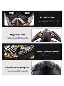 Casco de Motocross Negro M-XL – Integral con Certificación DOT, Gafas, Guantes y Protector Facial Incluidos