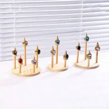 Soporte giratorio de madera para exhibir anillos, organizador de sobremesa, fácil de ensamblar para mujer, organizador de almacenamiento, artículos esenciales de viaje, almacenamiento para dormitorio