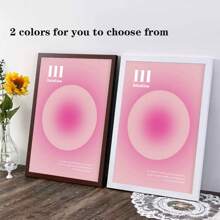 3 pièces - Affiche de gradient d'aura abstrait, art mural spirituel d'affirmation quotidienne rose, peinture sur canevas de papillon, décoration de salle esthétique, cadre en option