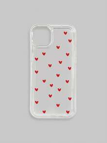 1pc Red Heart Pattern Transparent Shockproof Phone Case, Compatible With IPhone & Galaxy Cases, Phone Cases, Galaxy Protective Cover Compatible With IPhone 17/17 Pro/17 Pro Max/16/16 Pro Max, Suitable For Personal Use Or As A Gift - Multicolor - View 32