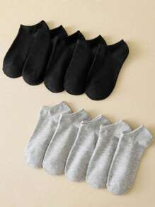 5/10/15 /20 Pairs Of Comfy Ankle Socks, Solid Color Low Cut Sweat Absorption Sports Socks, Women's Socks