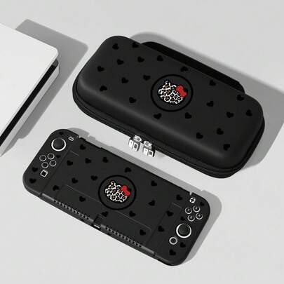 Switch2 (2025) 游戏机配件 - 1 件黑色爱心、蝴蝶结、豹纹保护壳，兼容 Switch2/Switch NS/Switch OLED/Lite，Switch2/Switch 游戏机配件全套，含收纳袋、可插入式扩展坞。Switch 玩家的最佳礼物