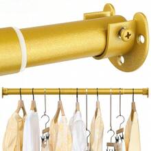 1 件金色 40.01 厘米 - 189.99 厘米不锈钢可调节衣柜杆、浴帘杆、浴帘挂杆、伸缩杆、衣柜挂杆用于悬挂衣服重型衣柜挂杆、金属黑色衣柜杆 - 砂金 - 查看 12
