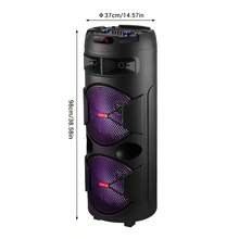 Dazone Bluetooth Speaker Wireless Portable Dual 8" Woofer / Dual 12-In Subwoofer Party PA Suond System Speaker Heavy Bass With Microphone, Remote Control, TWS, AUX, FM, LED - Black-Dual-12" Woofer - 查看 2