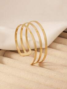 1 pieza Brazalete de metal de final abierto de moda para mujeres