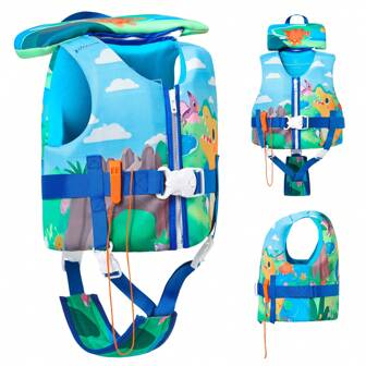 Chaleco salvavidas para niños de alta flotabilidad, chaleco para natación y snorkeling al aire libre para niños y niñas, con brazaletes
