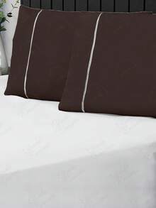 4 Pillowcases Pecal Flex- FP - Brown-navy Blue - View 4