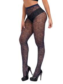 1/5pcs Lace Pattern Fishnet Stockings, Retro Tight Pants, Luxurious Fashion Outfit, Women Plus Size Pantyhose, Multi-Color Tights, Suitable For Christmas, Halloween, Y2K Style, Back To School