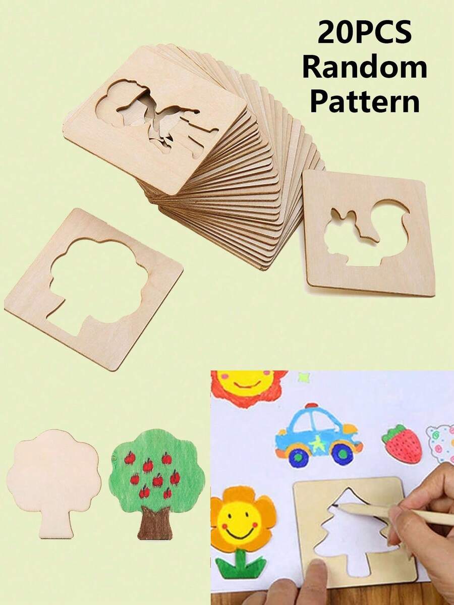 20pcs/Set Random Pattern Kids Youth Drawing Stencil Set With Drawing Tools For Girls, Art Learning Education Toy For Child,Kids Crafts,Arts And Crafts Kids,Craft Kit,Arts And Crafts Kids,Craft Kit,Crafts For Kids,Back To School