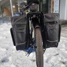 1 件 30 升大容量自行车后双鞍袋，适用于山地公路车的自行车储物袋，后座托架，用于货物、通勤和旅行 - 黑色 - 查看 5