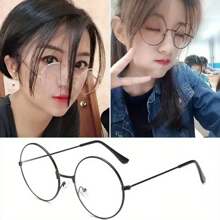 Local Shipping-2D Flat Korean Flat Lens Men And Women Anti-Blue Glasses [Retro Metal Glasses] 3pcs Retro Round Frame Metal Glasses |