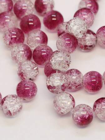 50pcs 8mm & 30pcs 10mm Multicolor Glaze Glass Beads Suitable For Jewelry Making DIY