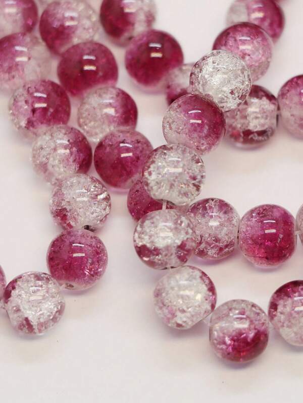 50pcs 8mm, 30pcs 10mm, Multi-Colored Glass Beads, Suitable For Jewelry Making & DIY Crafts