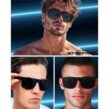 Mens Oversized Sunglasses XL Big Head Fit Extra Wide Frame Sunglasses For Men Big Heads XXL Large Wide Shades - BlackPolarizedSuperdarkLens/GlossyFrame - View 2