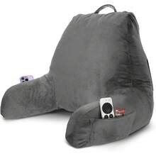 Nestl Almohada de Lectura Almohada para Cama Estándar, Almohada de Espalda para Sentarse en la Cama, Almohada Silla de Foam Triturado y Almohadas para Descanso en Cama, Gris Carbón UWAV - Verde Botella - Ver 5