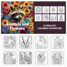 1 Piece Creative Cartoon Animal Coloring Book, Multi-Pattern Coloring & Doodle Watercolor Book