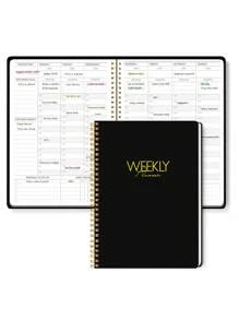 Trees 1 件未注明日期的每日待办事项清单计划器，适用于学校用品，返校 - 黑色 - 查看 2