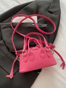 Bolso pequeño de hombro tipo cubo con diseño de patrón de caimán para maquillaje y cosméticos