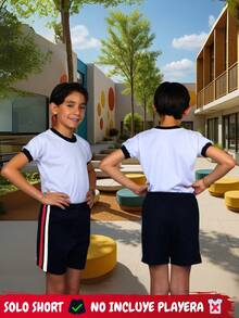 Punto Roma School Shorts Sports Uniform - Tricolor - View 4