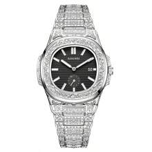 LIGE女士时尚优雅轻奢手表防水夜光多功能石英表独特图案表带经典手表 - 銀色 - 查看 9