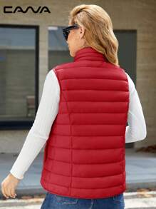 Cavva Women's Lightweight Vests Jacket Water Resistence Soft Sleeveless Warm Jacket Hiking Camping Running Outdoor - Red - View 3