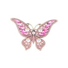 1 Stück vintage Palast-Stil Schmetterlings-Brosche mit Strass-Einlage, eleganter Charm-Accessoire geeignet für DIY, formelle Anlässe, Hochzeit, Party, Schulrucksack