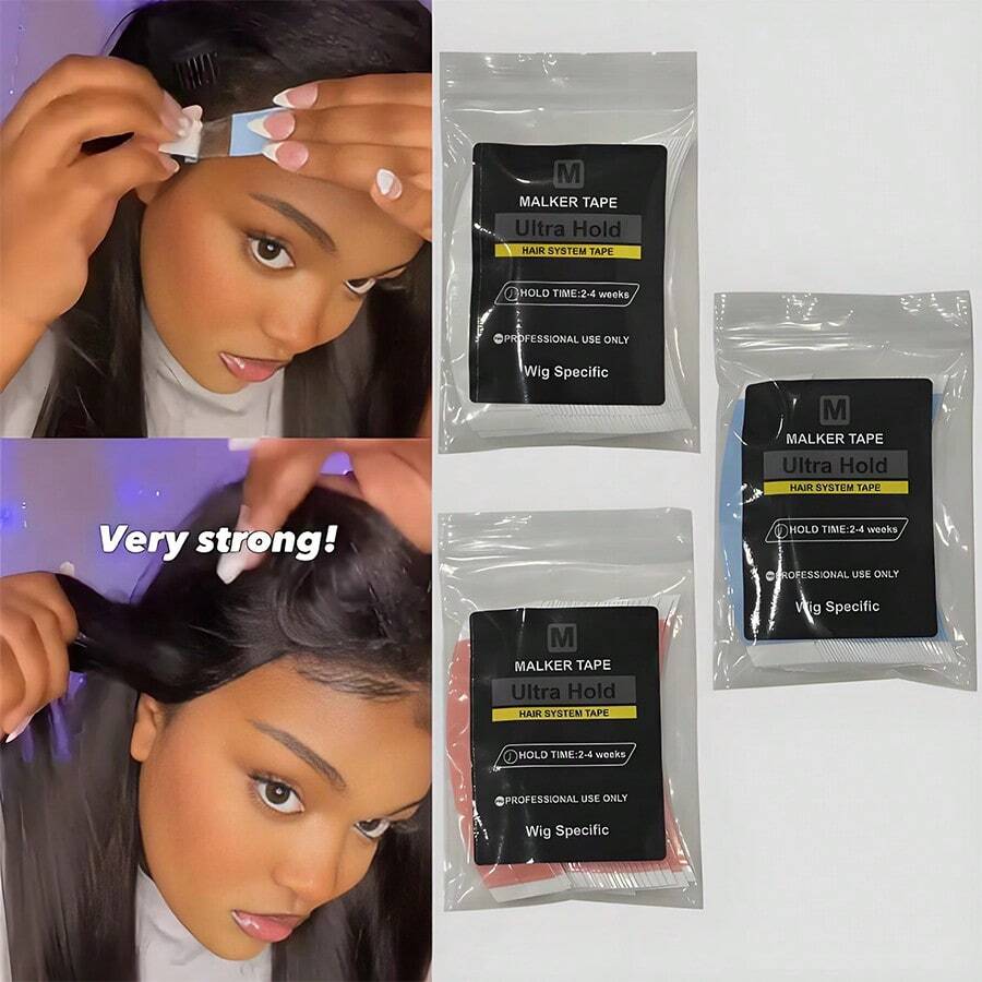 双面防水蕾丝假发胶带，蕾丝前假发支撑胶带，用于假发/假发附件 - 彩色 - 查看 1