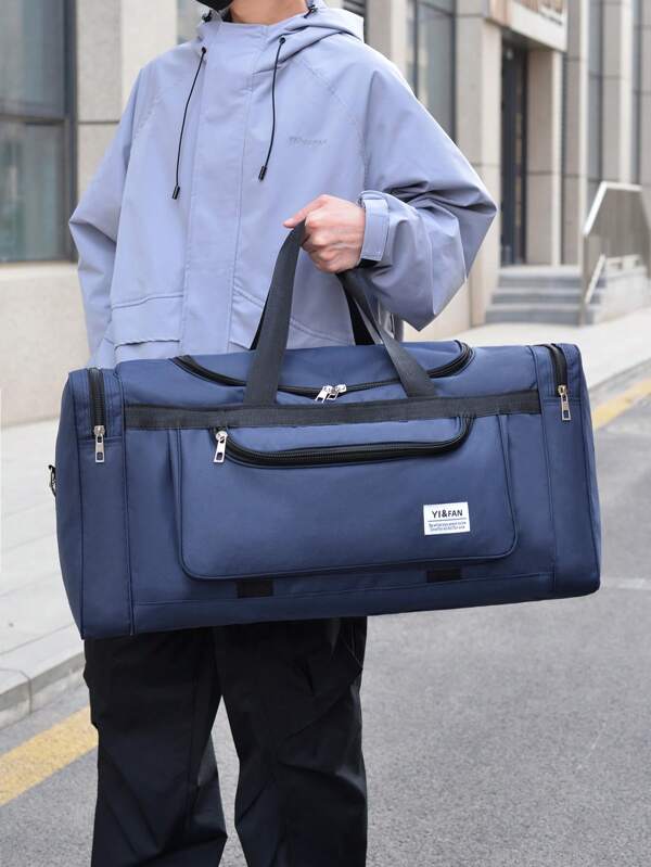 حقيبة رياضية قابلة للطي ذات سعة كبيرة وجيوب متعددة، مناسبة كحقيبة سفر للمدرسة وملحقاتها