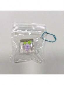 1 pieza Mini juguete antiestrés de exprimido de fruta transparente, juguete antiestrés de rebote lento, juguete de exprimido para liberación de dopamina de verano, color aleatorio de la cadena colgante, regalo para cumpleaños, Halloween, Navidad