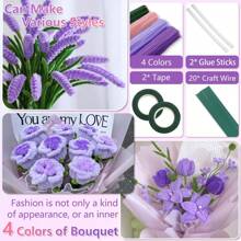 Juego de limpiapipas de 400/525/575 piezas con video tutorial, perfecto para hacer flores, chenilla para trabajos manuales, arreglos florales artificiales, regalos del Día de San Valentín y del Día de la Madre