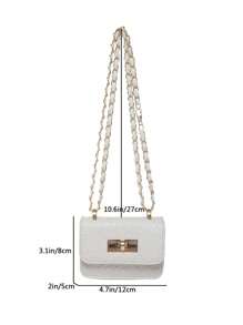 Bolso cuadrado mini, textura trenzada, acolchado, nuevo bolso de moda para mujer, costura de patrón de diamante, bolso de hombro de alta calidad, bolso bandolera con cadena trenzada, cierre con solapa bolso pequeño, estuche para lápiz labial, bolso cruzado lindo