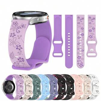 18 mm/20 mm silikonarmband med snidad design till smartklocka, lämpliga för Vivoactive 3S/4S/3/5, Vivomove 3S/3, Venu 3S/2S/Venu 2 Plus/Sq 2, Forerunner 255S/265S/245/265/55/165/158/45. För Watch GT 4 (41 mm), GT 2/3 (42 mm), GT 3 Pro (43 mm), armband B5, S1 smartklocka. För Galaxy Watch 7/6/5/4/3. För Amazfit GTR (42 mm), GTS 2/3/4 Mini Bip 3Pro. För Suunto 3 Fitness, Polar Ignite 2/3, Pacer smartklocka-tillbehör.