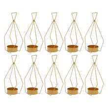 TFCFL 10pcs Gold Vases For Centerpieces Wedding - 10 Pcs Metal Geometric Gold Centerpiece Elegant Wedding Centerpieces For Tables - Diamond Vase For Weddings Party Decoration Centerpiece Table Decorations Party Favors Room Decor Bride - 金色 - 查看 3