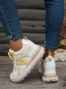 Women's Wedge-Heeled Thick-Soled Sneakers, Chunky Sneakers, Women's Height-Enhancing Sneakers, Ins Spring And Autumn New Breathable And High-Matching Women's Shoes