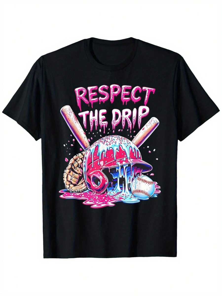 Baseball Drip Boys Ice Cream Drip Youth Respect The Drip T-Shirt - màu đen - Xem 1