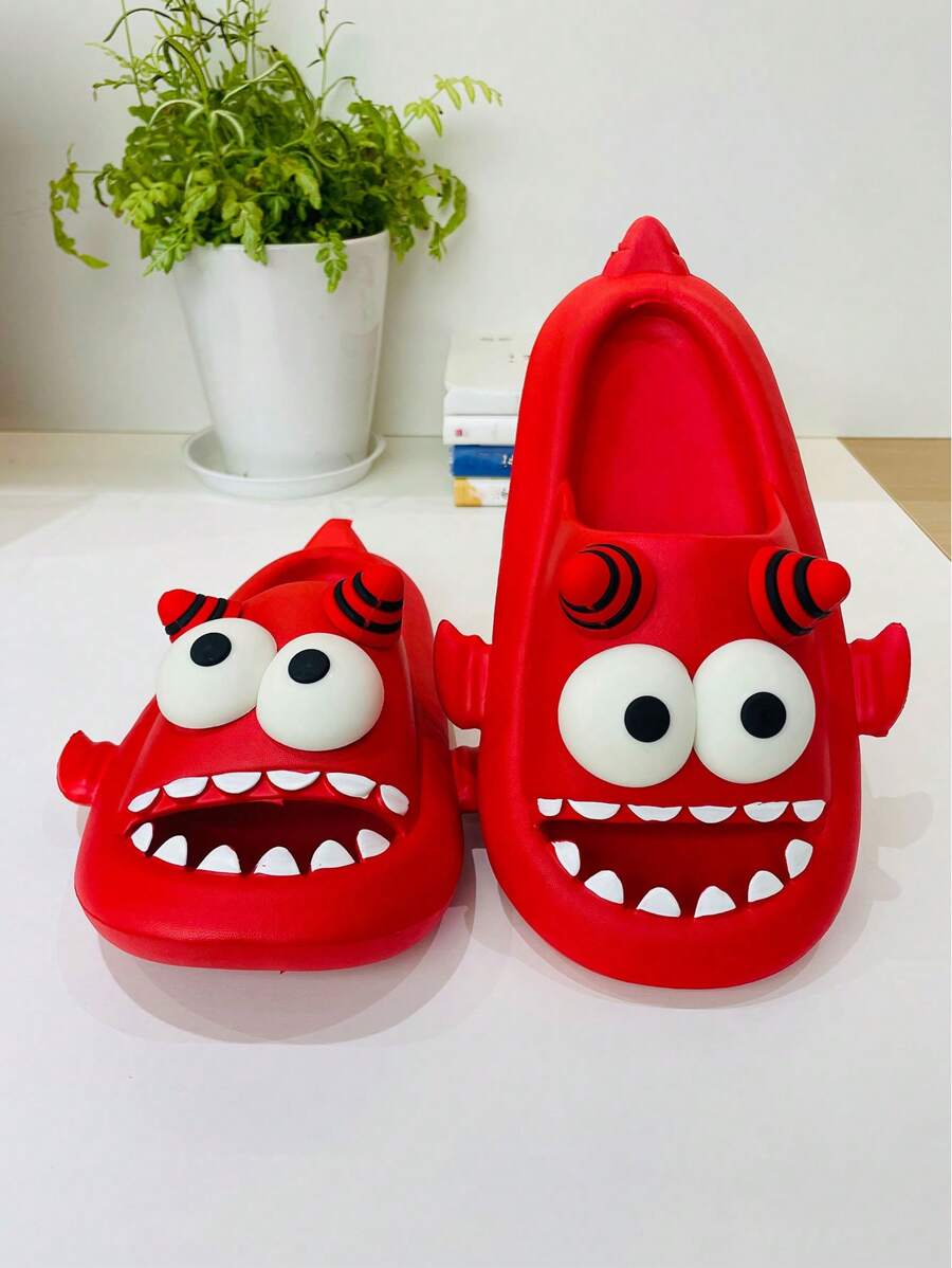 Chinelos de Verão para Mulheres com Design de Pequeno Demônio Fofo, Novos Sandálias Casuais de Praia