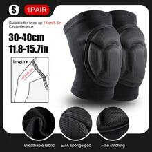 1 Pair - Thick Sponge EVA Knee Pads, Elastic Knitted Knee Brace, For Men& Women, Thick Breathable Sponge Knee Supports, Suitable For Dancing, Volleyball, Yoga, Household, Kneeling Activities, Black, Weight For 45-80kg