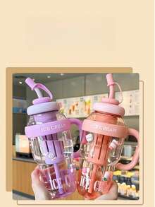 夏季便携式大容量带手柄水瓶 - 彩色 - 查看 7