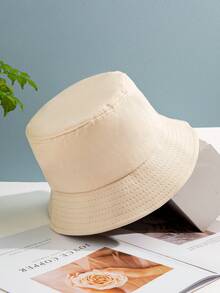 1pc Women's Fashion Casual Solid Color Bucket Hat, Sun Protective, Suitable For Outdoor And Daily Wear