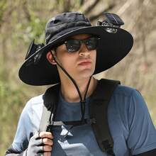 2025 New Solar Fan Outdoor Fishing Hat-Solar Sun Protection Sun Hat With Fan Solar Fan Hat Dual Power Supply Fan Outdoor Fan#3 - S3 - 查看 1