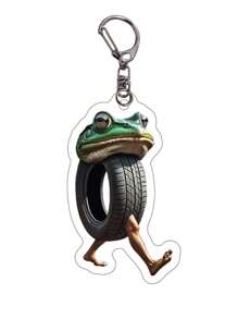 10pcs Cartoon Animal Keychain Creative Brainrot Sigmas Skibidi Rizz Cat Funny Keyring Accessories, Fans Gift School