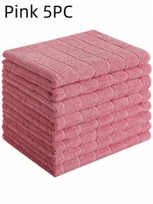 5-Piece Plaid Pattern Cleaning Cloth Set - Super Soft, Quick-Drying Microfiber Dish Cloths & Cleaning Towels For Kitchen Accessories, Bathroom Accessories, Home Accessories, Cleaning Products, Travel Essentials (Microfiber Towel) - Multicolor - View 11