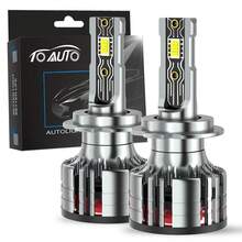 TOAUTO 2 件 H7 LED Canbus 汽车大灯 H11 H4 H1 HIR 9012 HB3 9005 HB4 9006 灯泡即插即用 70W 6500K 汽车灯