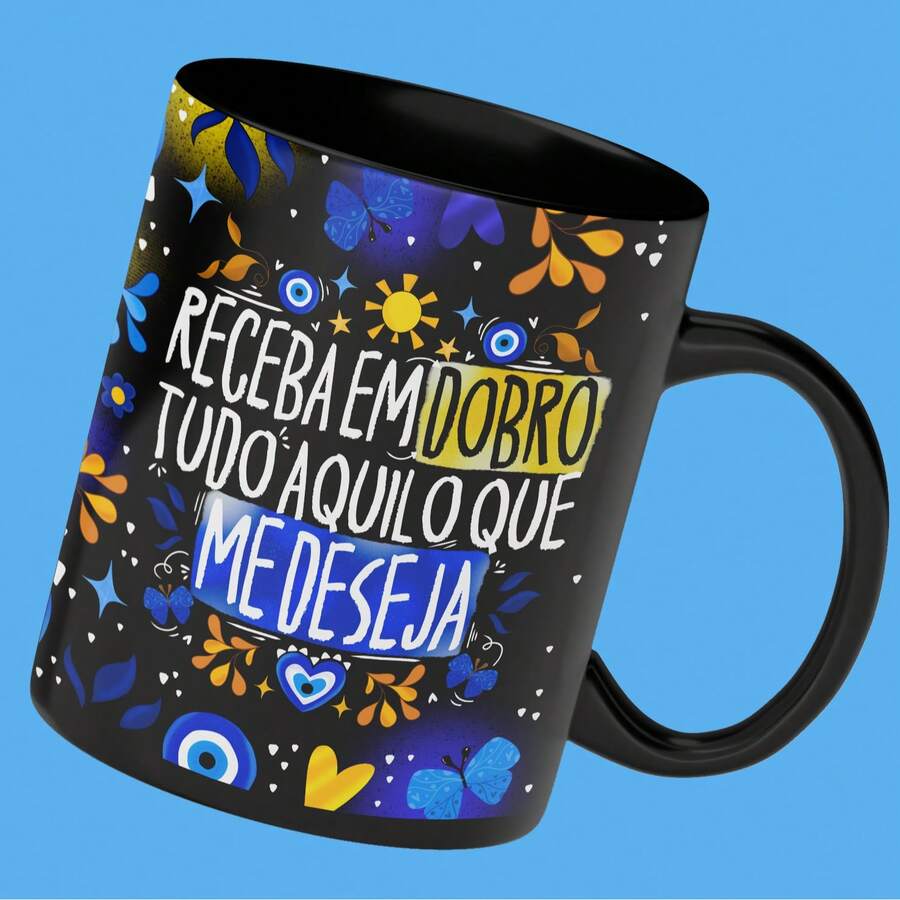 Black Mug Phrase Protection Receive Double Everything You Wish Me - Black - View 1